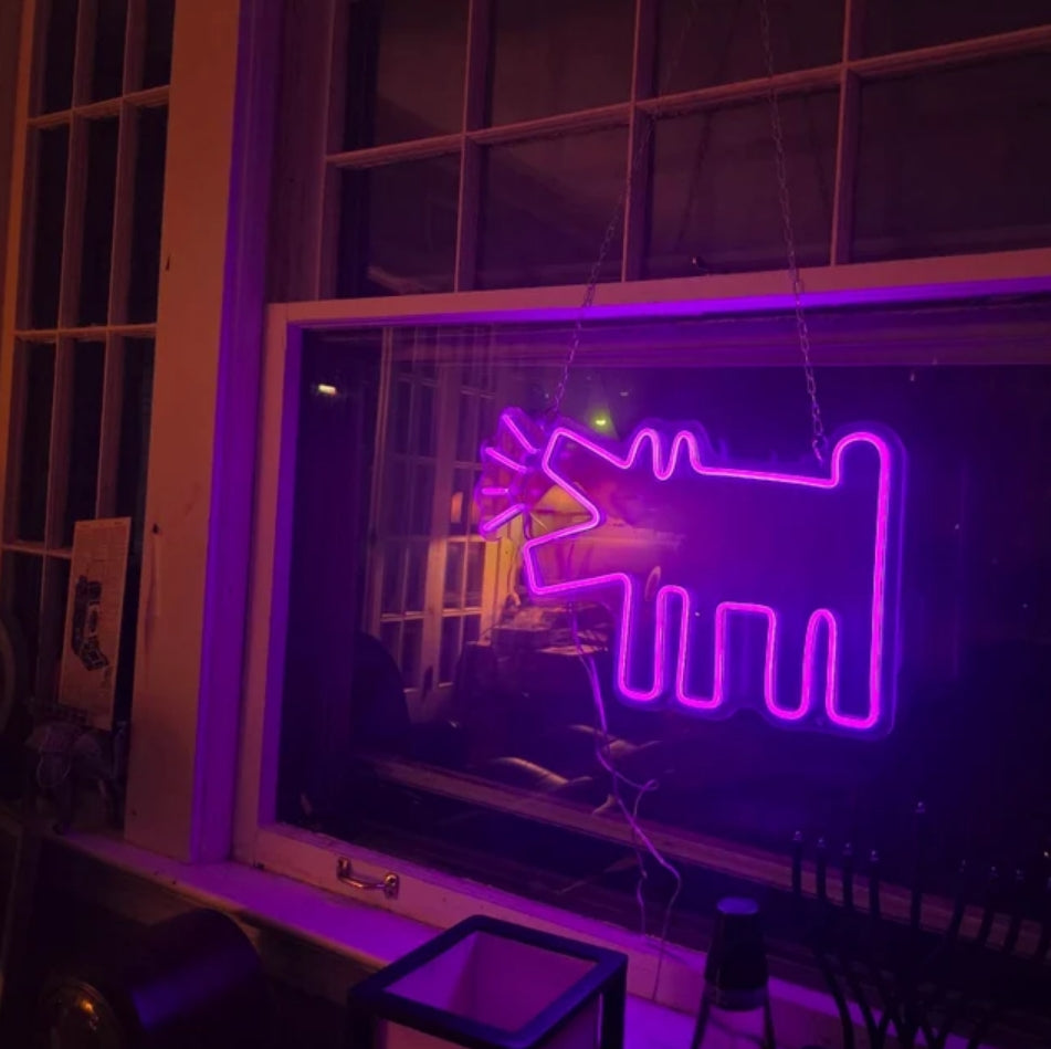 Dog Street Art Neon Sign