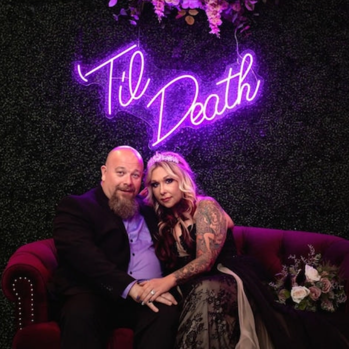 Til Death Neon Sign | Gothic Wedding LED Wall Decor