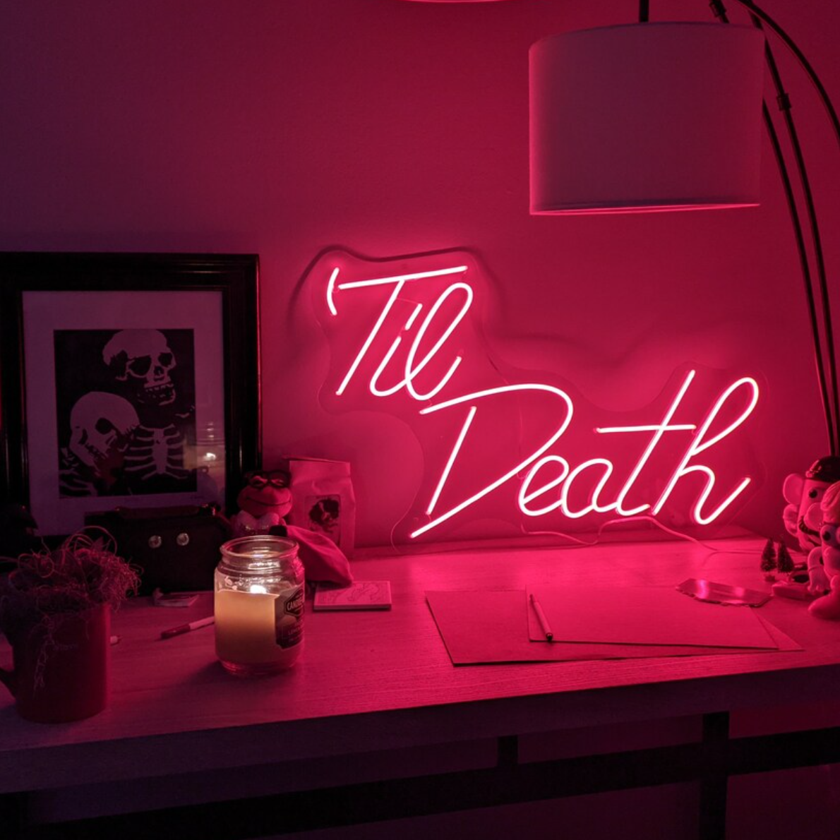Til Death Neon Sign | Gothic Wedding LED Wall Decor