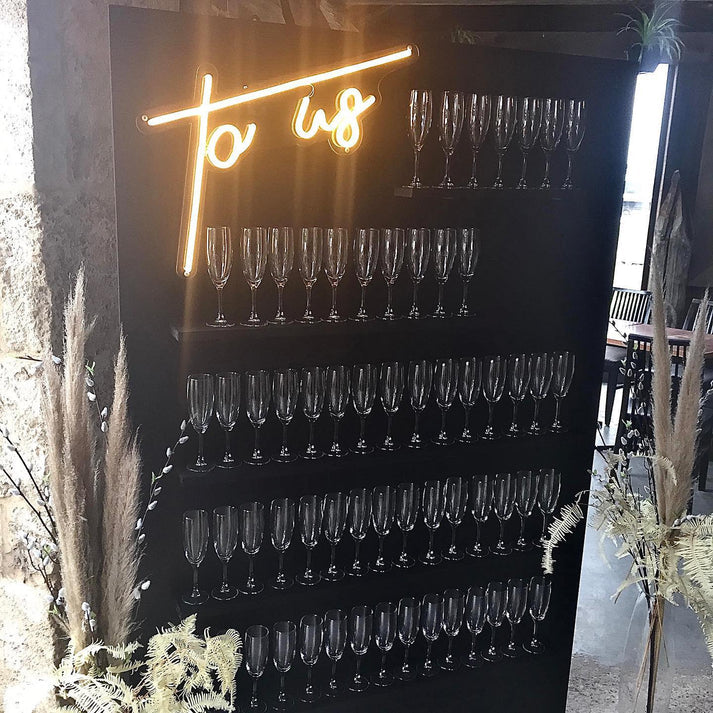 To us neon wedding sign