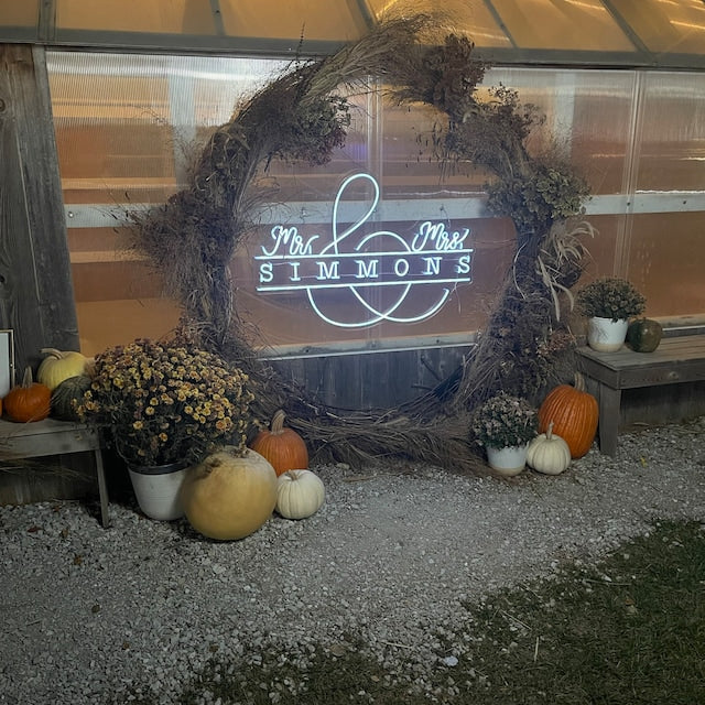 Mr and Mrs Name Neon Sign
