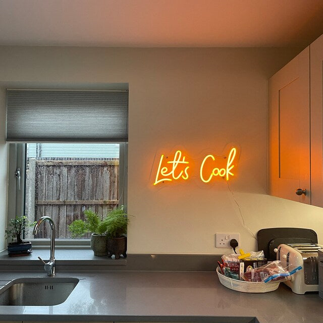 Let's cook neon sign