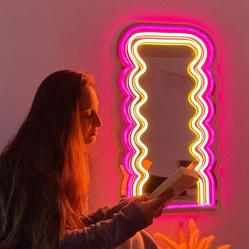 Wavy Mirror Neon Sign