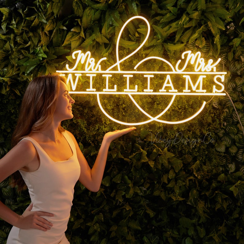 Mr and Mrs Name Neon Sign