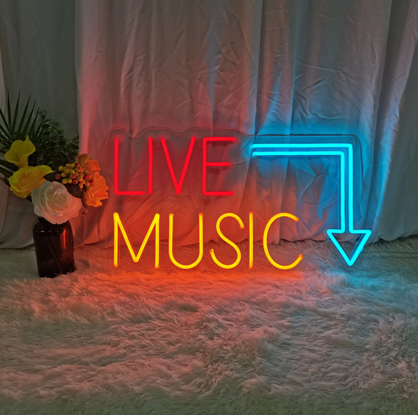 Live music decoration neon sign