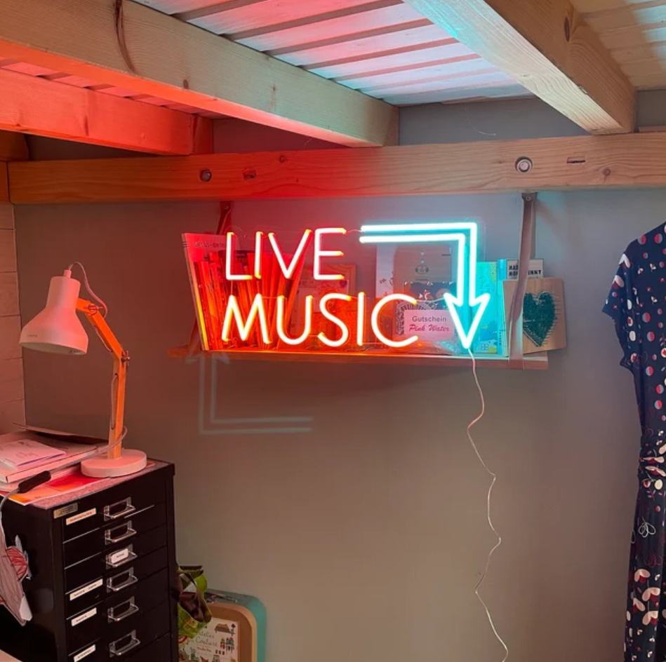 Live music decoration neon sign