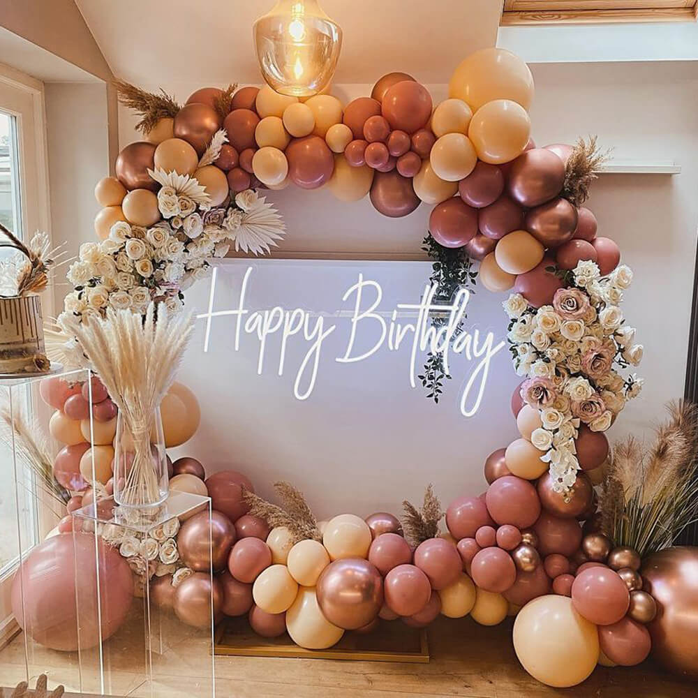 Happy birthday neon sign