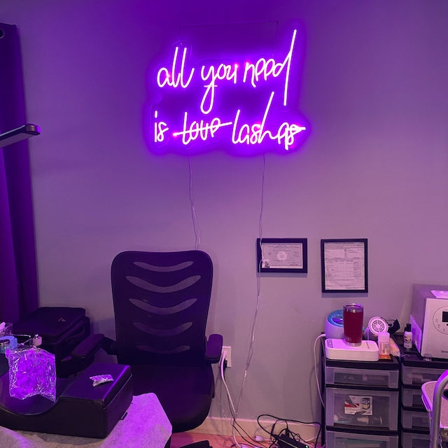 All You Need Is Love Lashes LED Neon Sign