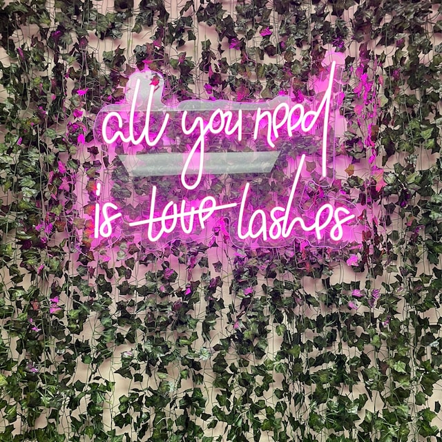 All You Need Is Love Lashes LED Neon Sign