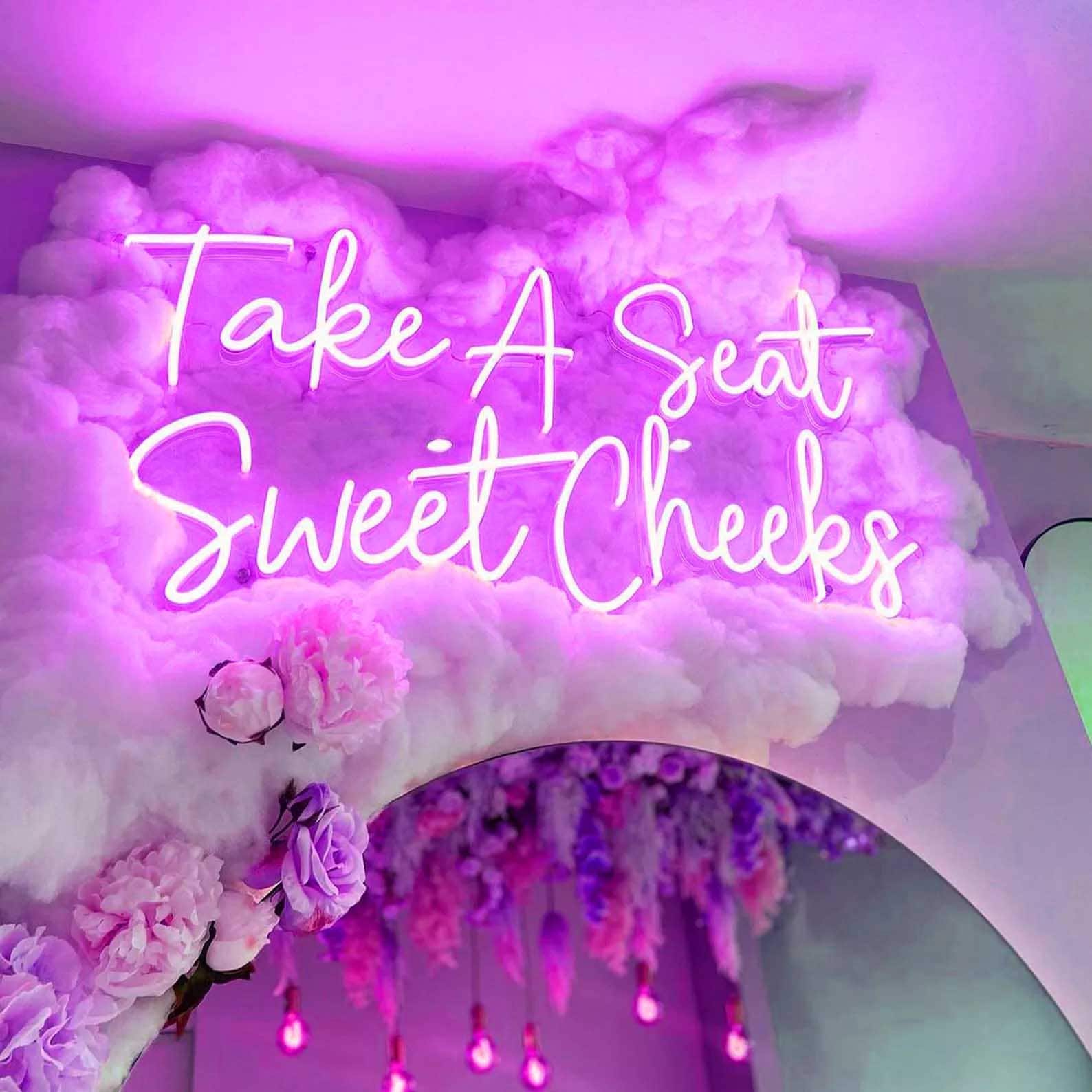 Take a seat sweet cheeks neon sign