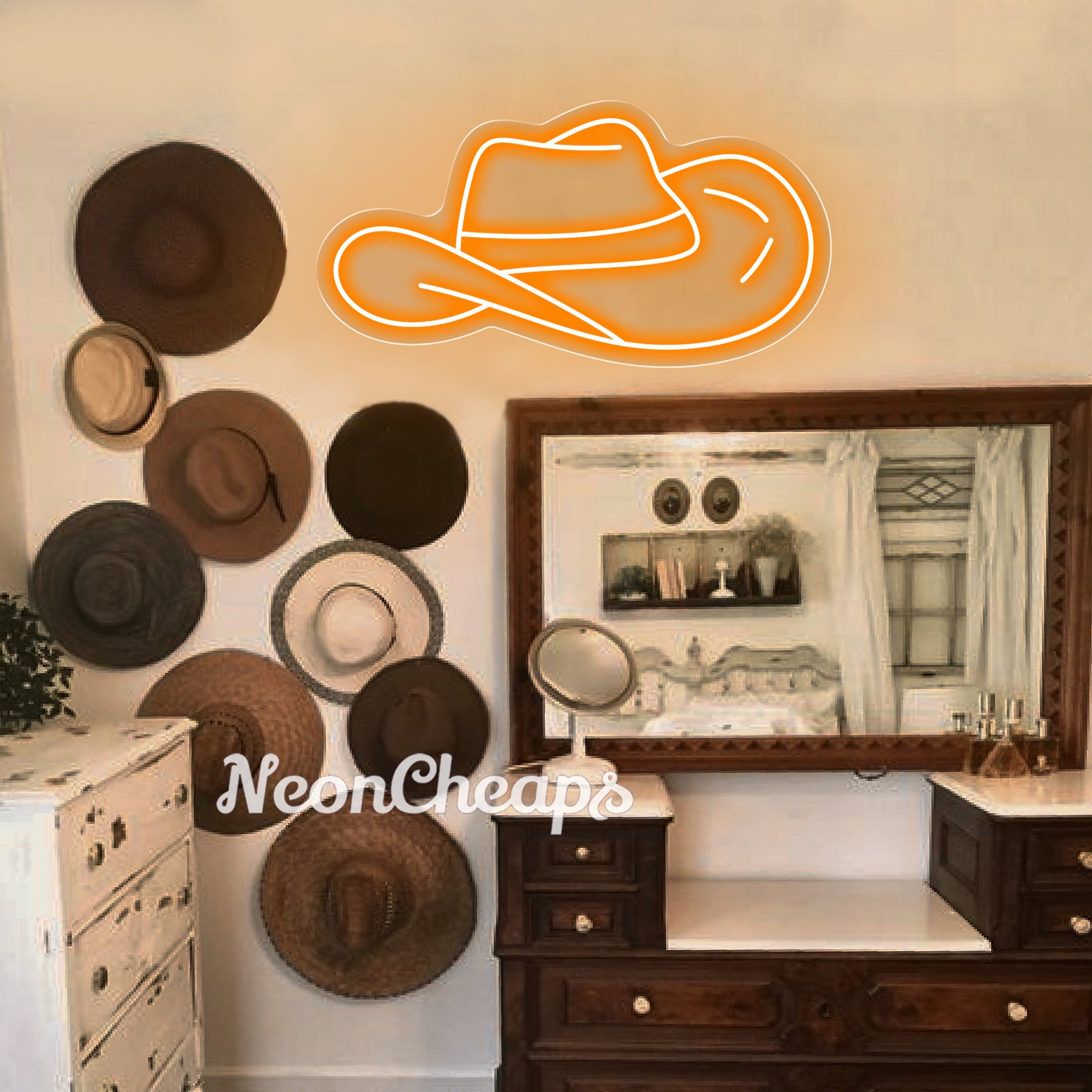 Cowgirl Hat LED Neon Sign