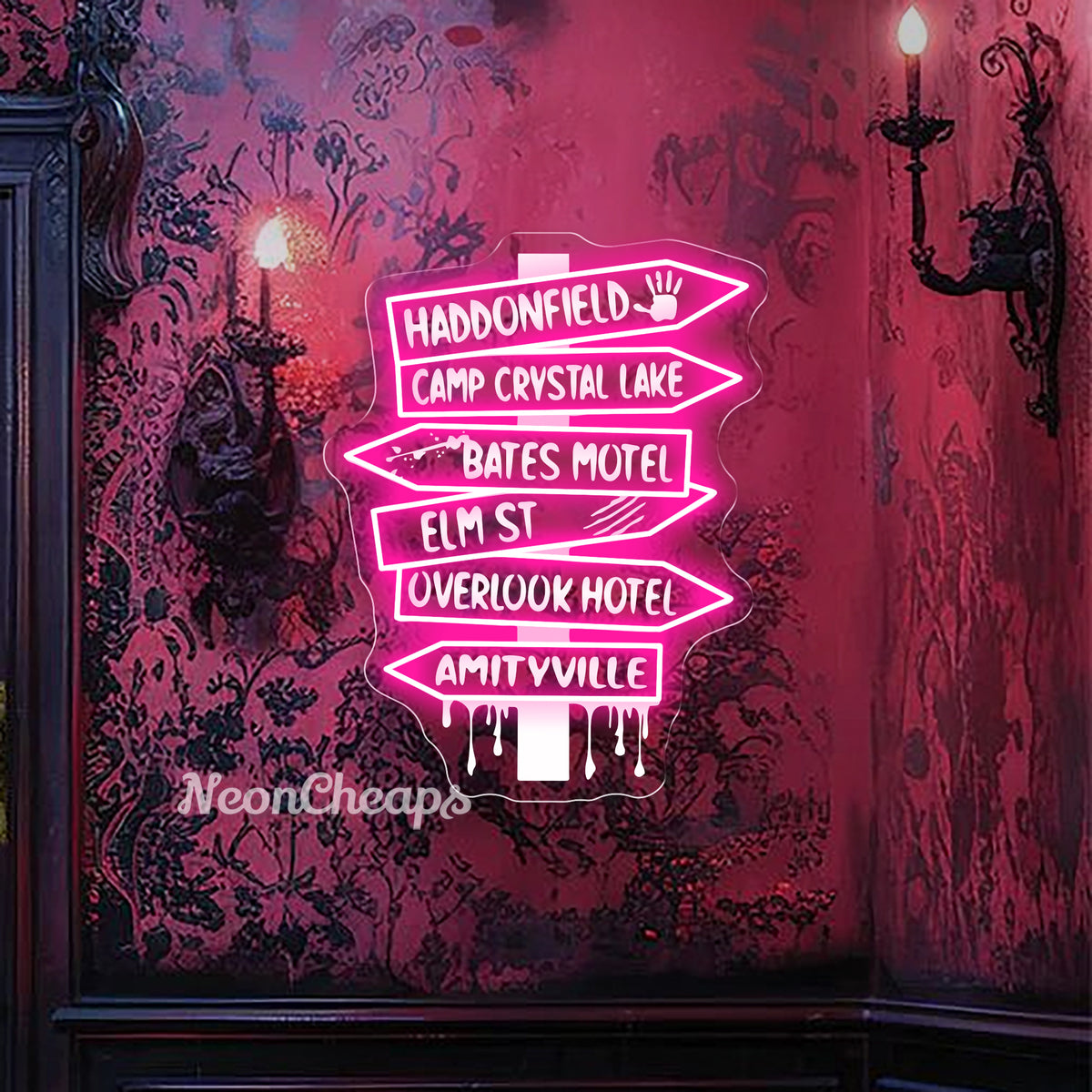 Horror Locations Neon Sign,Horror movie Neon Light Sign