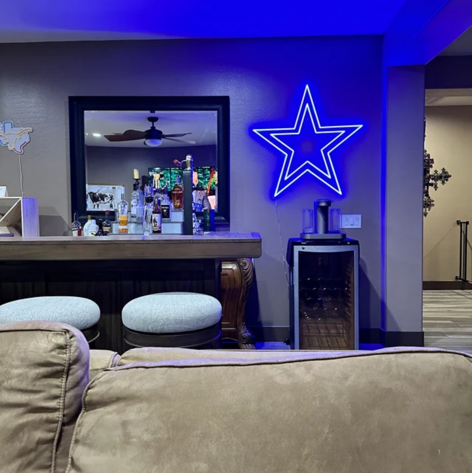 Star neon sign, cowboy star led neon light