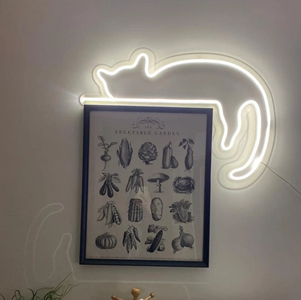 Lazy Cat LED Neon Sign