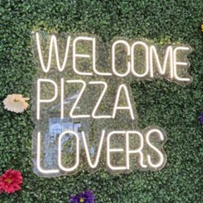 Welcome Pizza Lovers Neon Sign