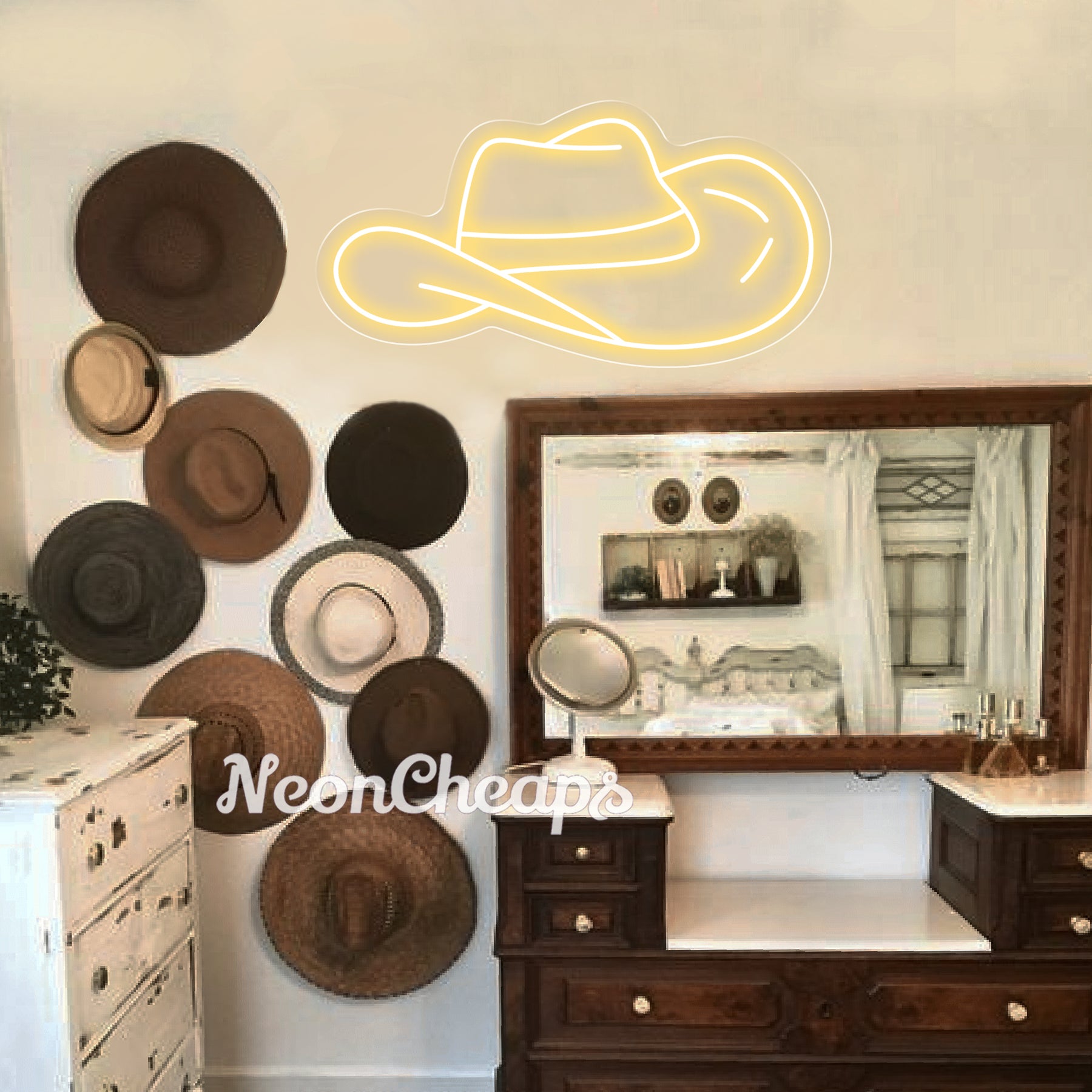 Cowgirl Hat LED Neon Sign