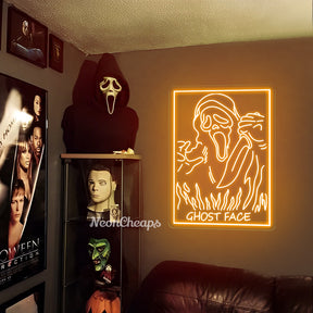 Ghost Face Neon Sign,Custom Halloween Ghost Neon Light Sign