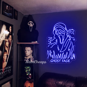 Ghost Face Neon Sign,Custom Halloween Ghost Neon Light Sign