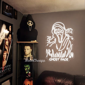 Ghost Face Neon Sign,Custom Halloween Ghost Neon Light Sign