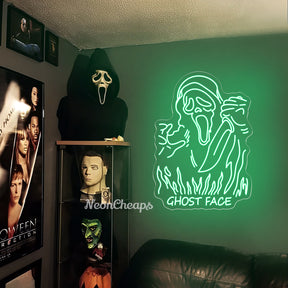 Ghost Face Neon Sign,Custom Halloween Ghost Neon Light Sign