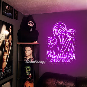 Ghost Face Neon Sign,Custom Halloween Ghost Neon Light Sign