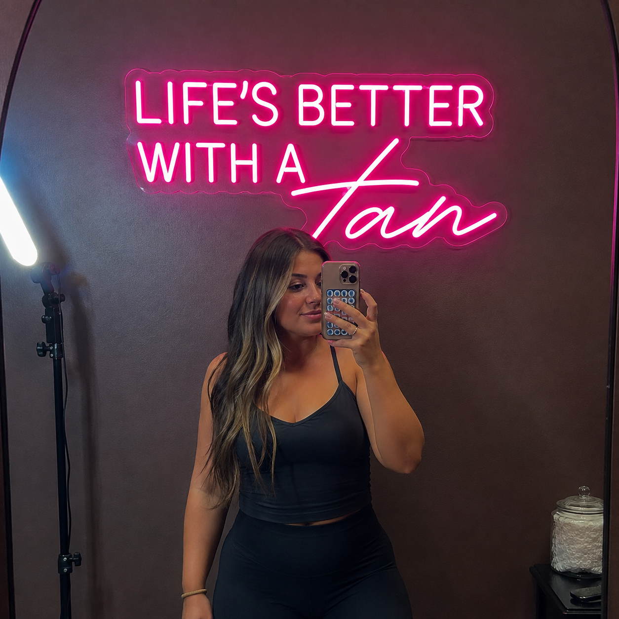 Life Is Better With A Tan Neon Sign