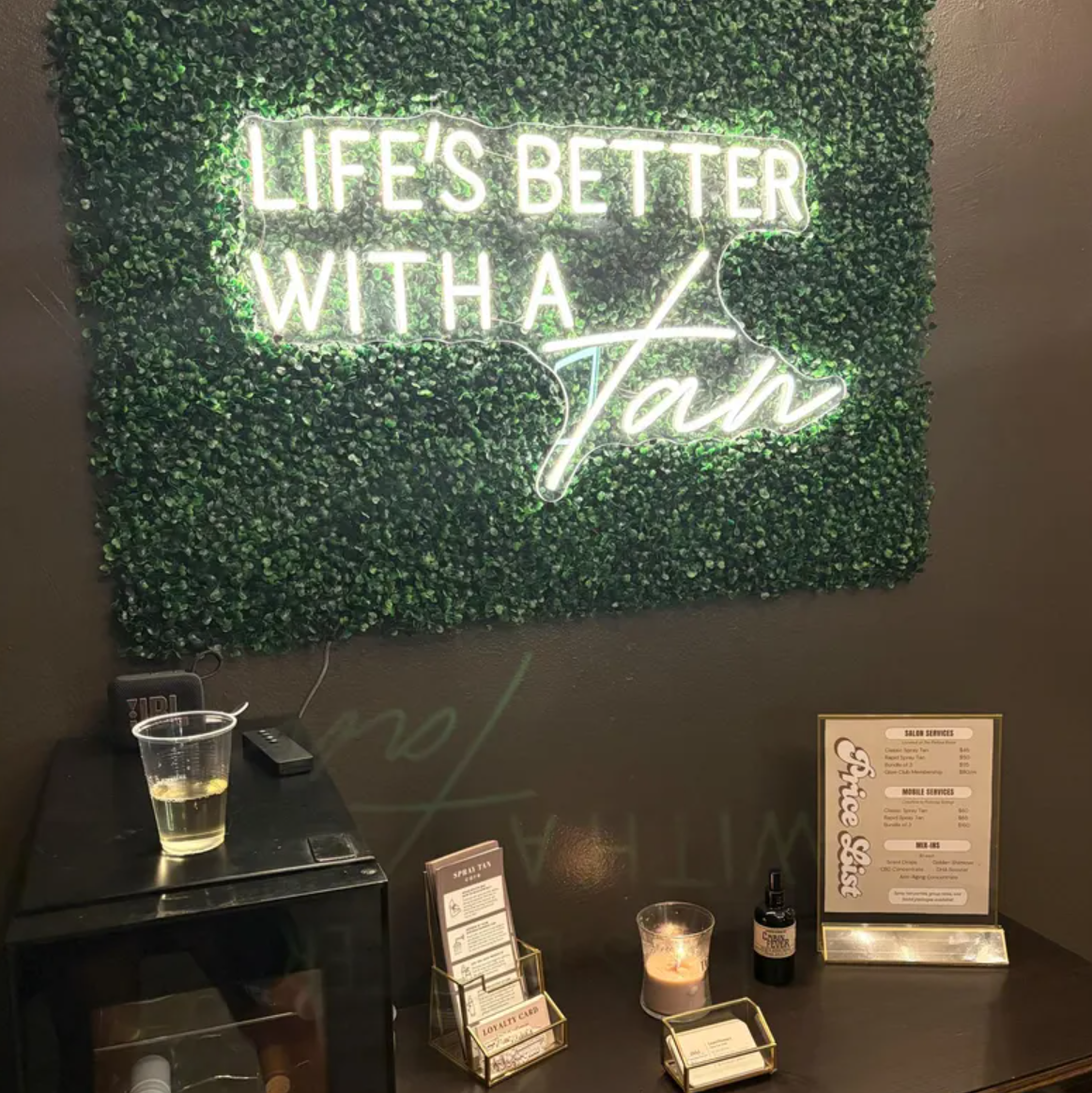 Life Is Better With A Tan Neon Sign