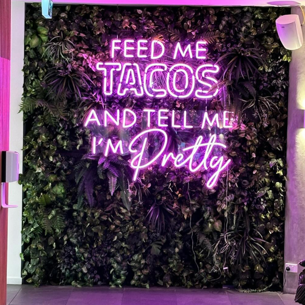 Feed Me Tacos and Tell Me I'm Pretty Neon Sign