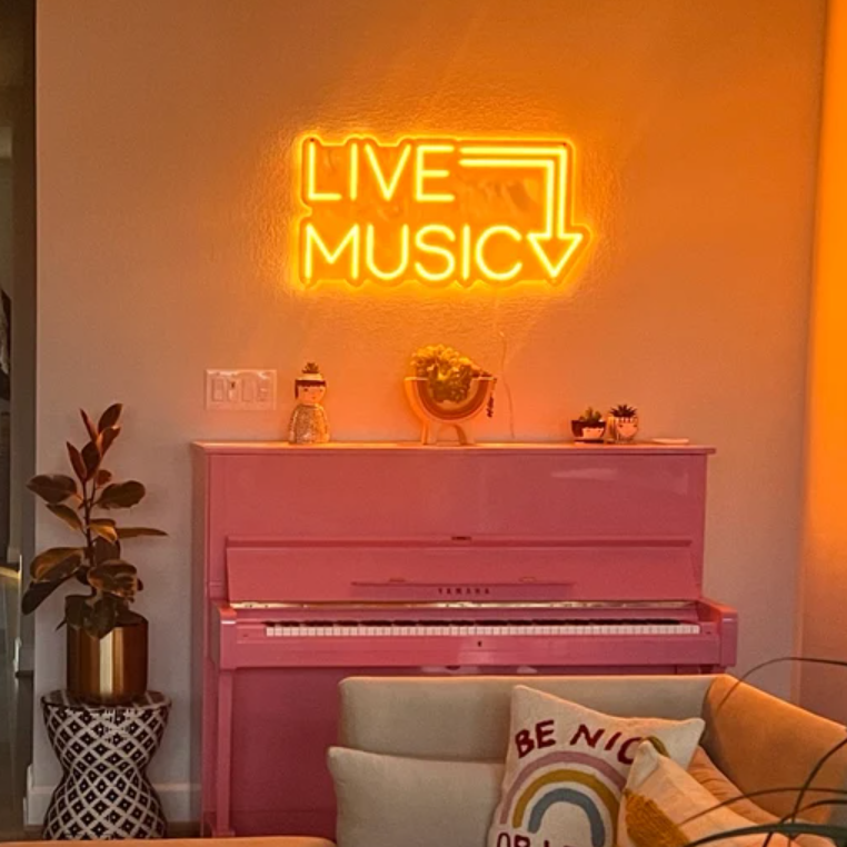 Live music neon sign