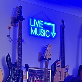 Live music neon sign