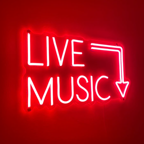 Live music neon sign