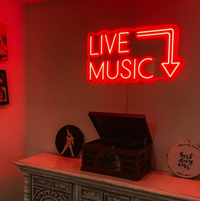 Live music neon sign