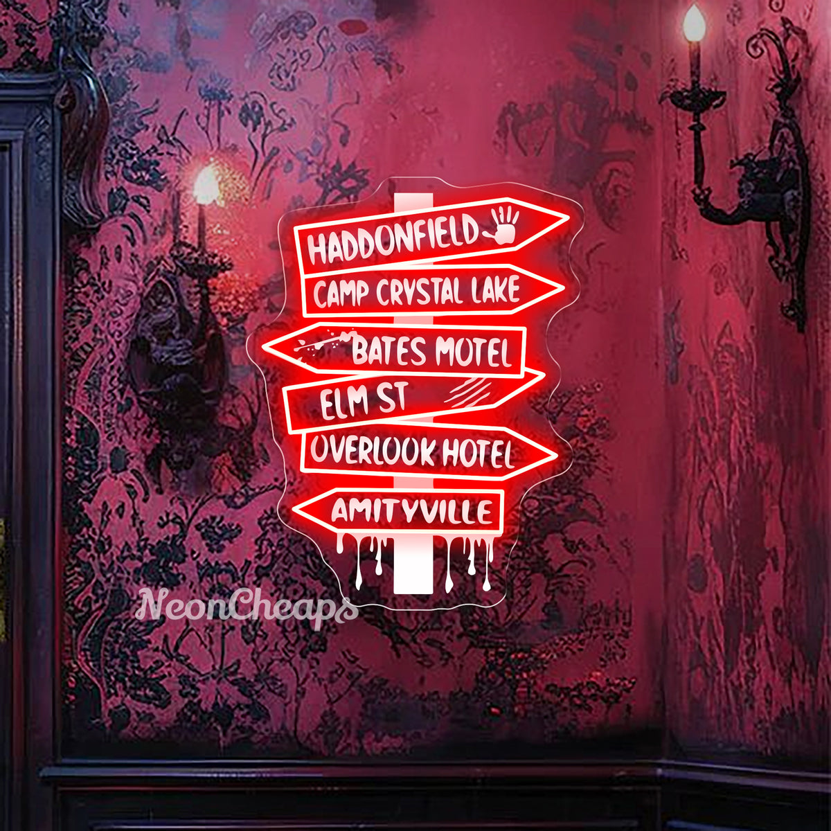 Horror Locations Neon Sign,Horror movie Neon Light Sign