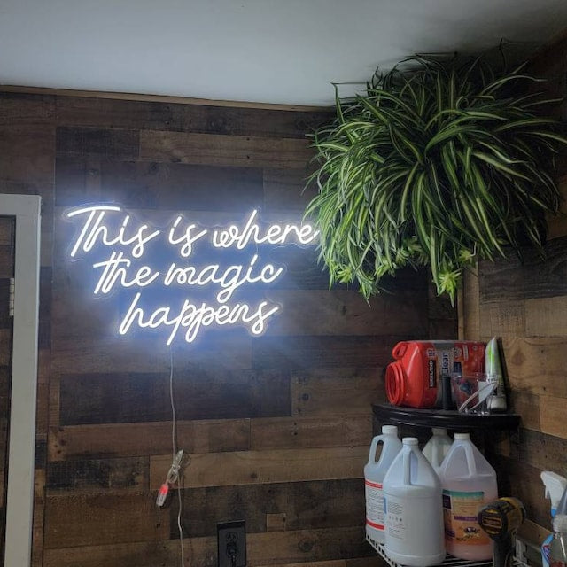 This is where the magic happens Neon Sign