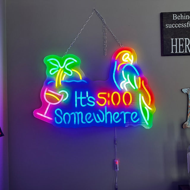 It's 5 O'clock somewhere neon sign