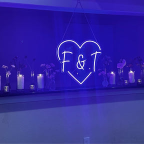 Custom Initials Heart Neon Sign