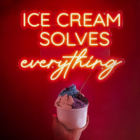 Ice Cream Solves Everything neon sign