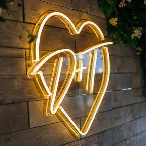 Custom Initials Heart Neon Sign