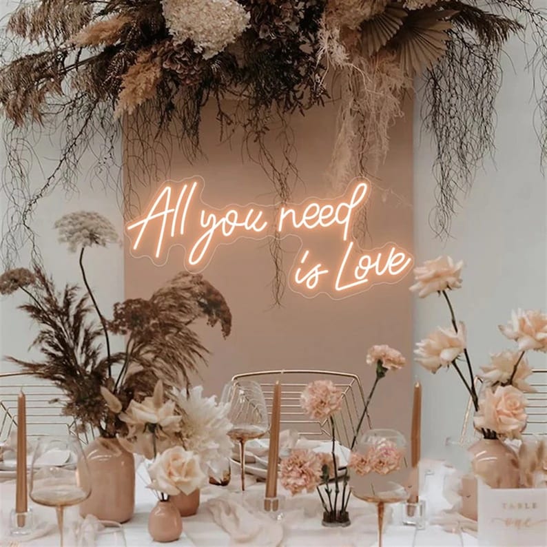 All You Need Is Love Neon Sign | wedding Neon sign | LED Neon sign