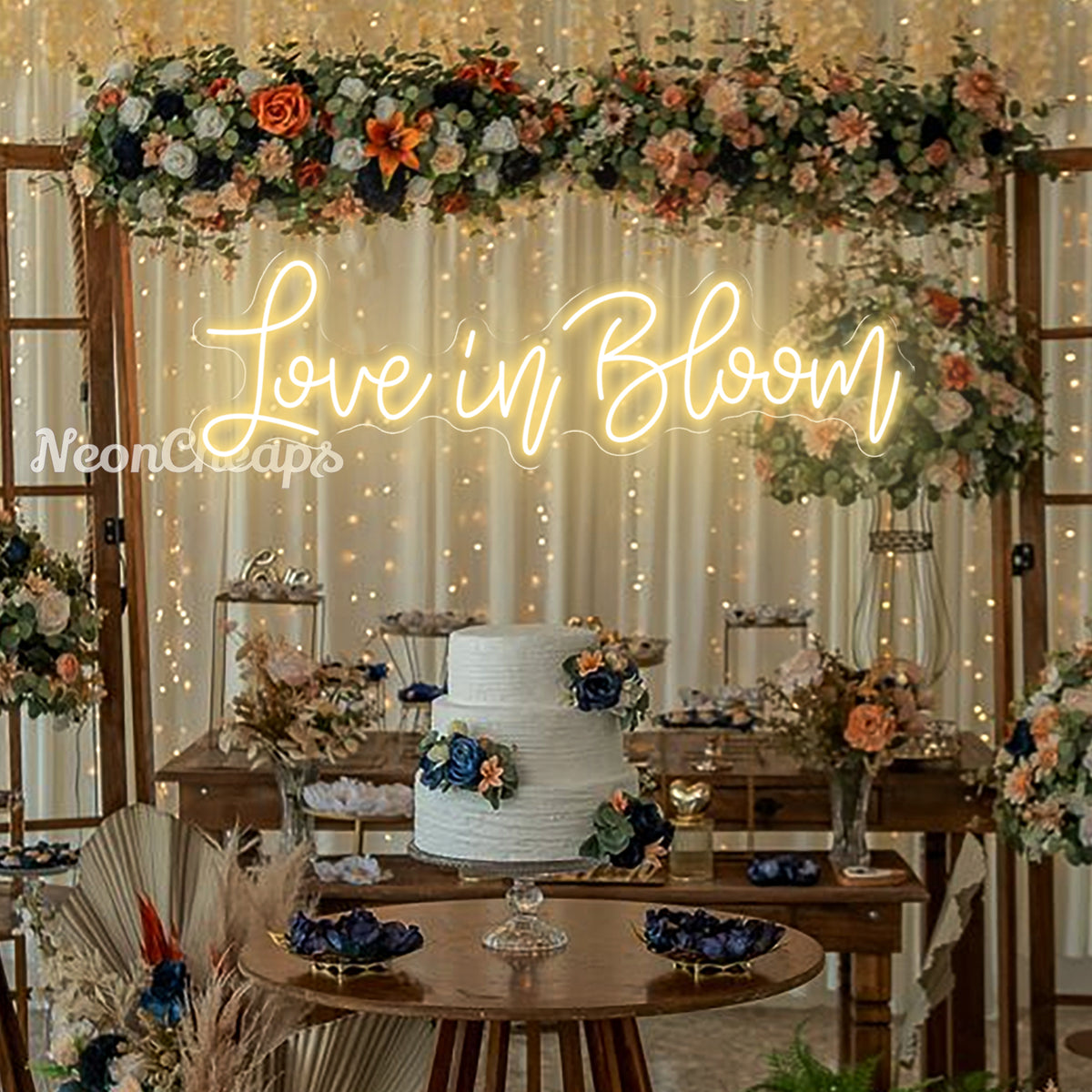 Love in bloom neon sign,Wedding Bridal Shower Neon Sign