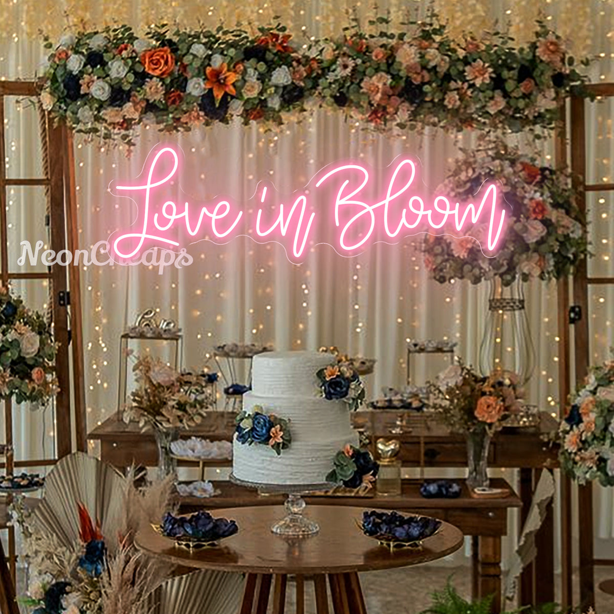 Love in bloom neon sign,Wedding Bridal Shower Neon Sign