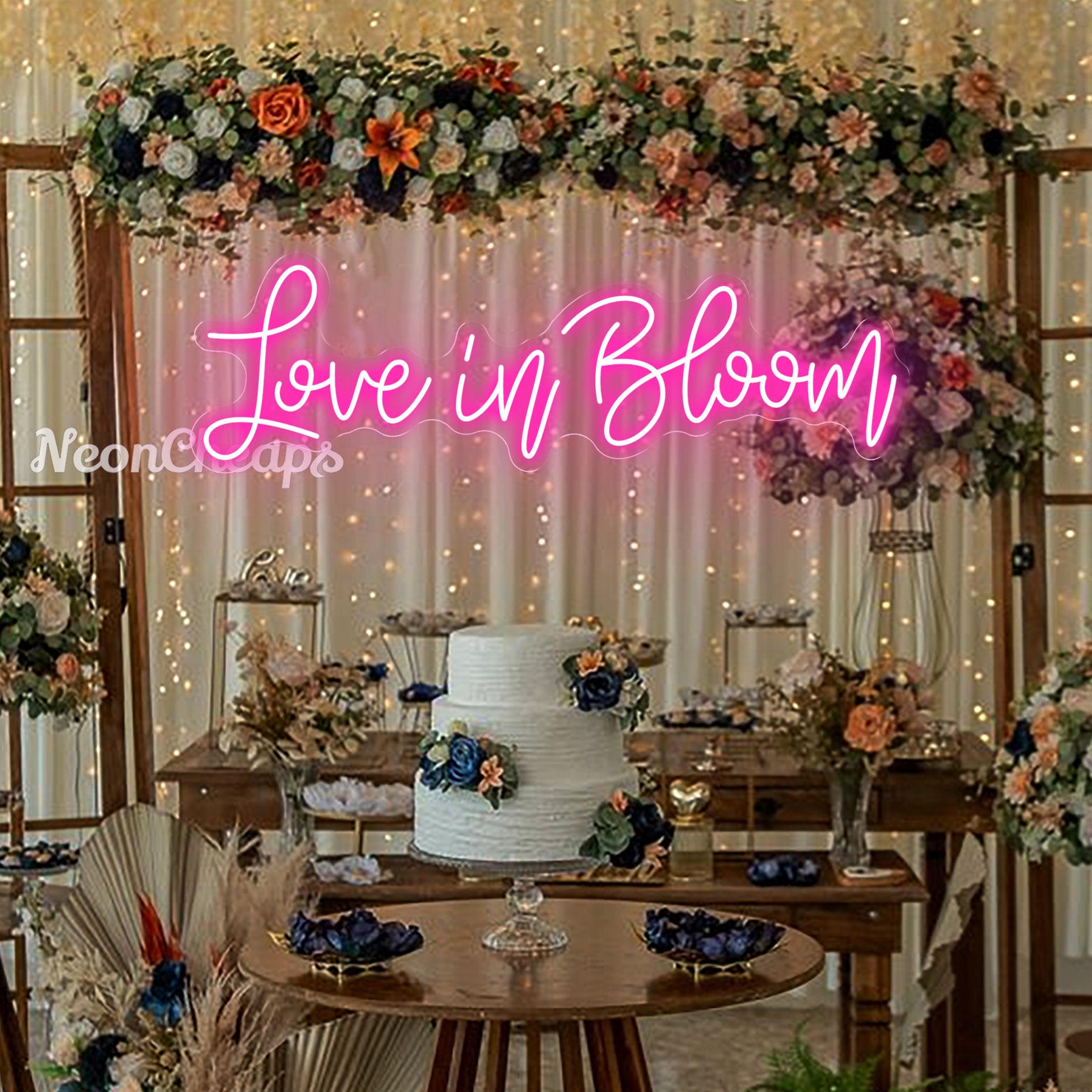 Love in bloom neon sign,Wedding Bridal Shower Neon Sign