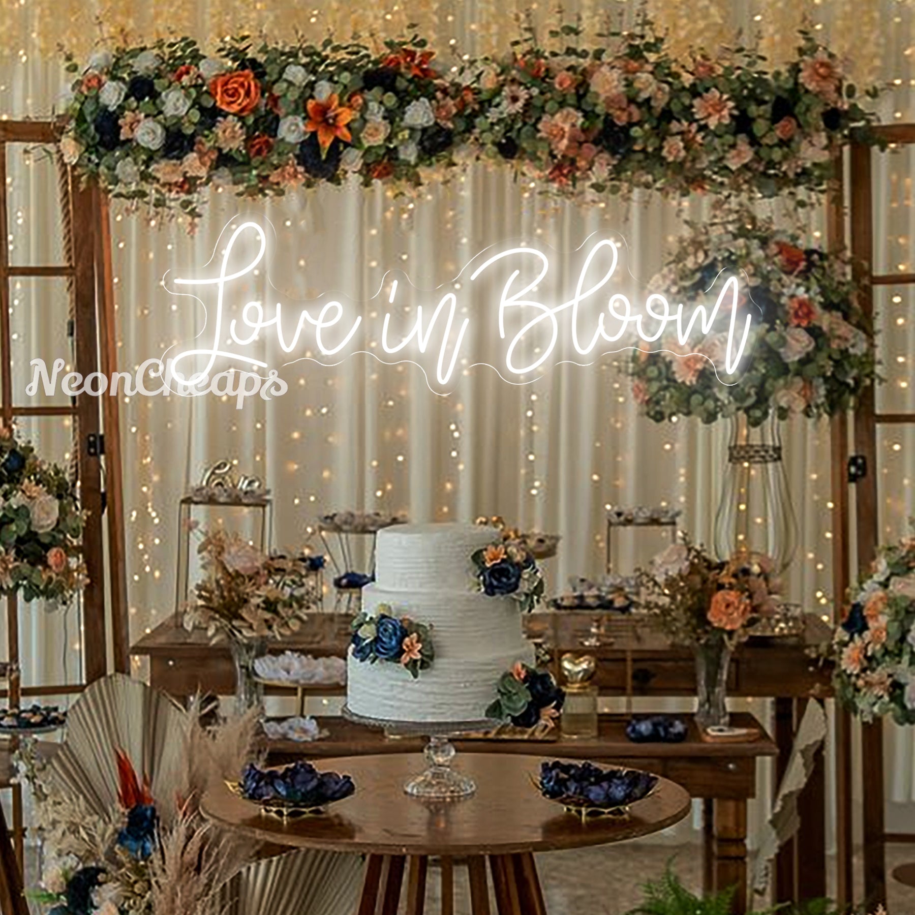 Love in bloom neon sign,Wedding Bridal Shower Neon Sign
